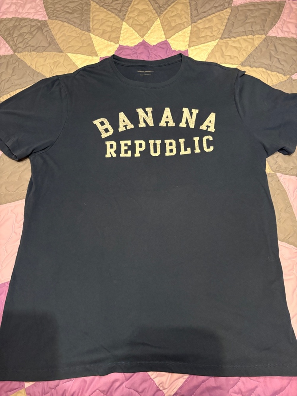 Banana Republic Men's Dark Navy Graphic Logo Tee